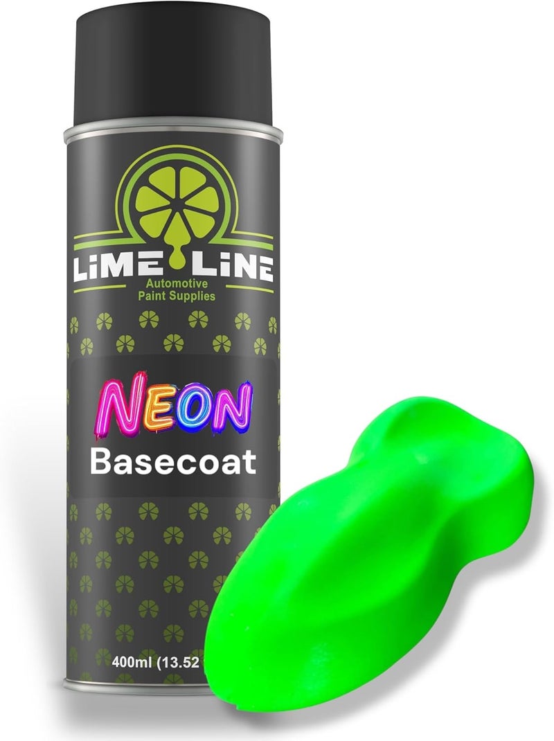 LiME LiNE Premium Automotive Basecoat Aerosol Spray Paint - Fast Drying- Custom Paint, Must Be Clearcoated! (Neon Green) - Image 1